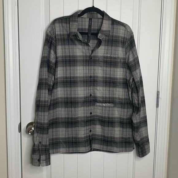 Lululemon Mason Peak flannel plaid button‎ front shirt size large men’s - Picture 1 of 6